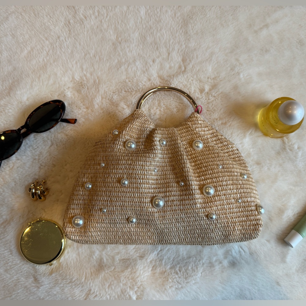 Isaac Mizrahi Beige Gold with pearls bag